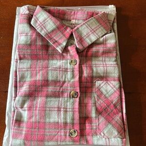 New in package, hot pink flannel, medium